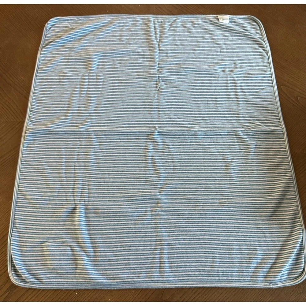 Carters Classics Puppies Puppy Dogs Blue Striped Back Baby Blanket Cotton